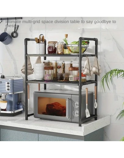 Рафт за микровълнова с три нива черен